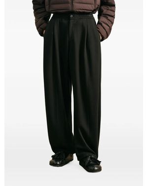 CROQUIS Pleated Knit Trousers - Black