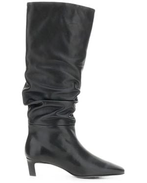 Alohas Kalila Slouchy Square-Toe Boots - Black