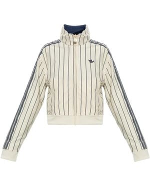 adidas Reversible Pinstriped Bomber Jacket - Natural