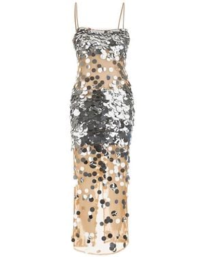 retroféte Sequin Slip Midi Dress - Metallic