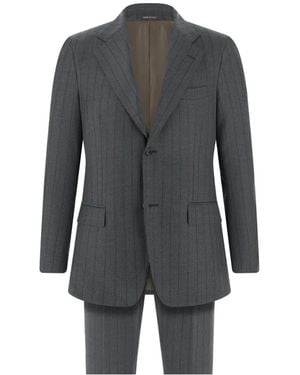 BOGGI Pinstripe Wool Suit - Gray