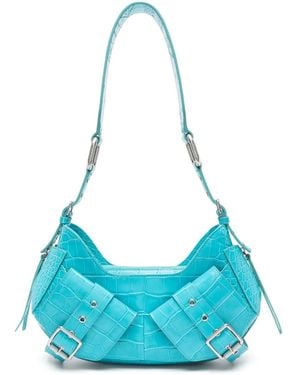 BIASIA Borsa A Spalla Con Effetto Coccodrillo - Blu