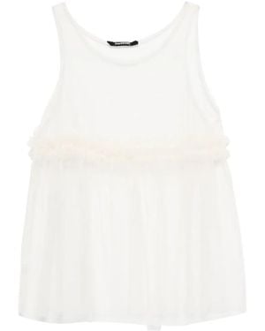 Susanne Bommer Ruffled Sleeveless Top - White