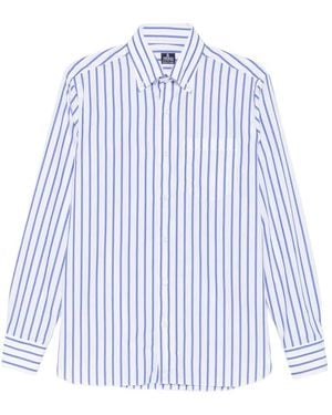 Truzzi Vertical-Stripe Button-Down Shirt - Blue
