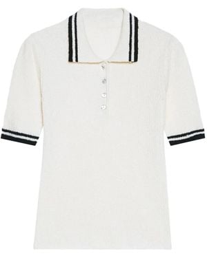 Pennyblack Ribbed-Knit Polo Top - White