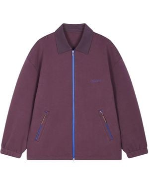 CROQUIS Logo-Embroidered Zip-Up Jacket - Purple