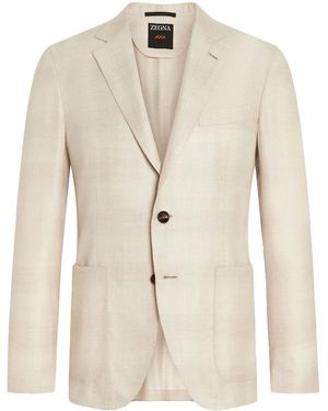 ZEGNA カシミアシルク ジャケット - ナチュラル