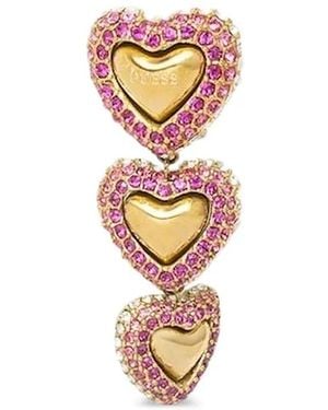 Guess Heart-Shaped Crystal Earrings - White