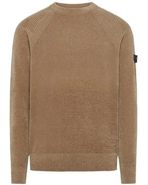 Peuterey Sironi 01 Ribbed-Knit Raglan-Sleeve Sweater - Brown