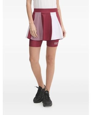 EA7 Skorts con logo estampado - Rojo