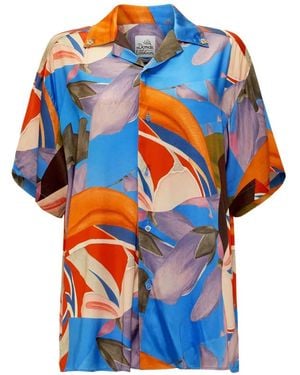 Donde Esteban Palenque Flores Short-Sleeve Shirt - Blue