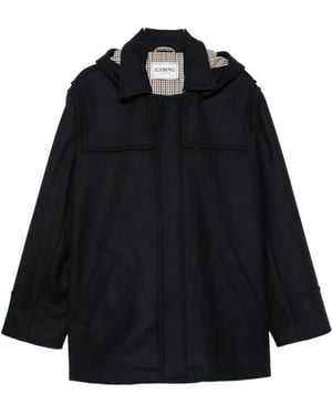 Iceberg Hooded Zip-Up Coat - Black