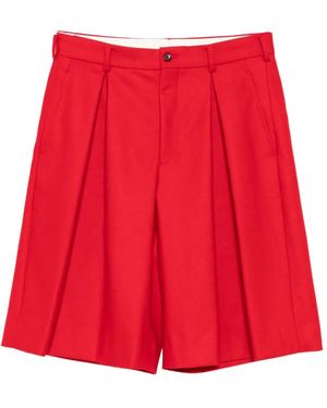 Comme des Garçons Wool Shorts - Red