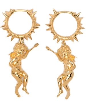 Leonardo Valentini Spiked Angel Charm Earrings - Metallic