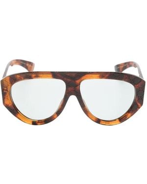 Gucci Monogram-Embossed Oversized-Frame Sunglasses - Brown