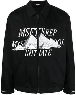 Msftsrep Logo-Print Long-Sleeve Shirt Jacket - Black