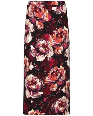 Dolce & Gabbana Stretch Satin Midi Skirt - Red