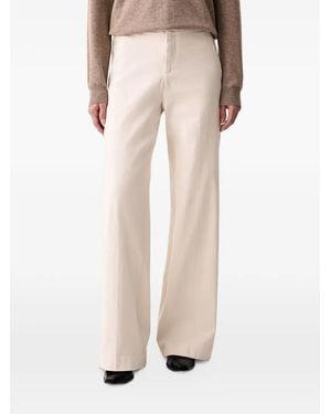 Joseph Ribkoff Chloe Logo-Plaque Wide-Leg Jeans - Natural