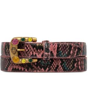 Kurt Geiger Embellished-Buckle Belt - White