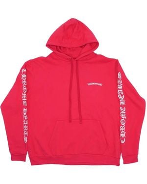 Chrome Hearts Scroll Logo Hoodie - Red