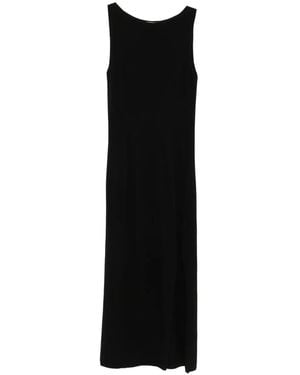 SERGIO MORETTI FIRENZE Sleeveless Side-Slit Midi Dress - Black