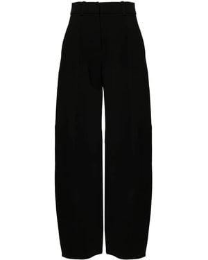 Jacquemus Wide Leg Pants With Concealed Front Fastening For - Black