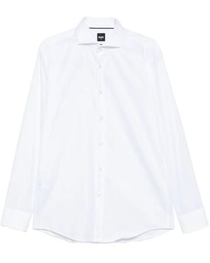 BOSS Long-Sleeve Button-Fastening Shirt - White