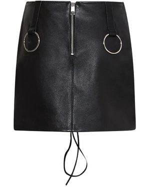 John Richmond Leather Mini Skirt - Black