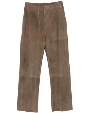 Simonetta Ravizza Suede Drawstring Pants - Natural