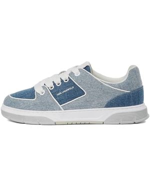 KARL LAGERFELD Kourtney Denim Panelled Trainers - Blue