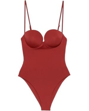 Magda Butrym Bañador con aros - Rojo