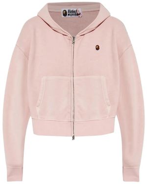 A Bathing Ape Hoodie Zippé À Logo - Rose