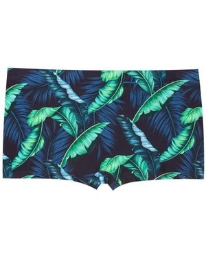 Lygia & Nanny Tijuca Leaf-Print Swimming Trunks - Blue