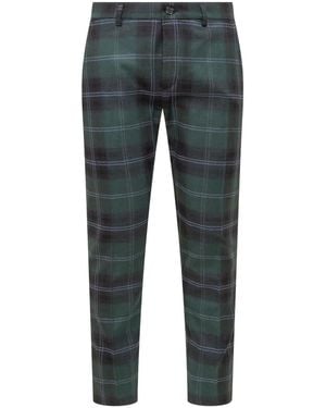 Department 5 Tartan Prince Tartan Pattern Chino Trousers - Blue