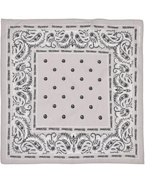 lifeiswar Paisley-Print Logo-Print Scarf - Grey