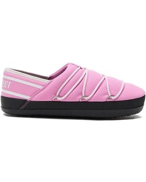Moon Boot Slip-On Lace-Up Slippers - Pink