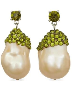 Tory Burch Moondance Crystal Drop Earrings - Green