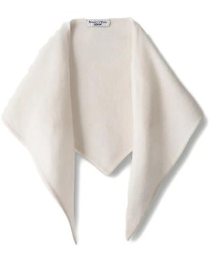 Marc O' Polo Fine-Knit Triangular Scarf - White
