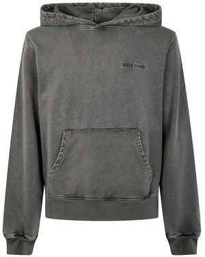 Daily Paper Sudadera De Algodón Con Capucha Y Logo Bordado - Gris
