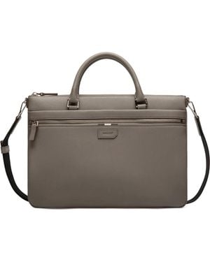 Bally Leren Aktetas - Grijs