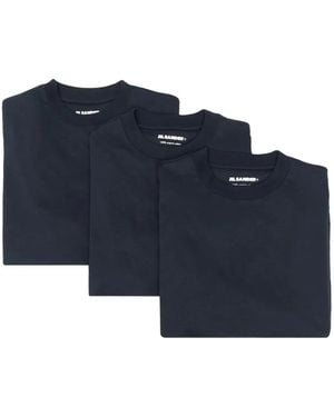 Jil Sander ロゴ Tシャツ 3枚組 - ブルー
