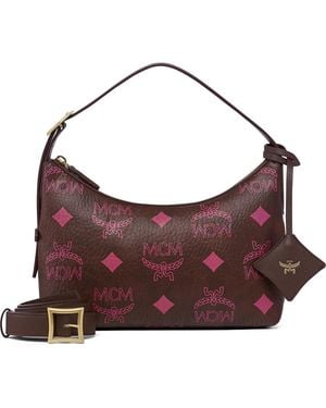 MCM Maxi Visetos Aren Shoulder Bag - Brown