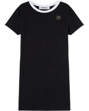 Ambush Contrast-Trim Ribbed Minidress - Black
