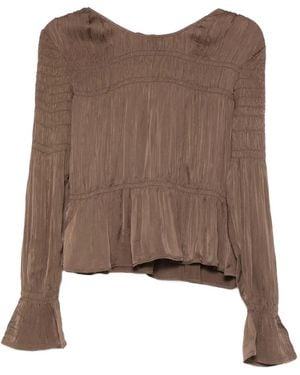 By Malene Birger Blouse Met Gesmockt Effect En Lange Mouwen - Bruin