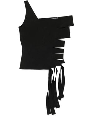 Mugler Asymmetrical Tank-Top - Black