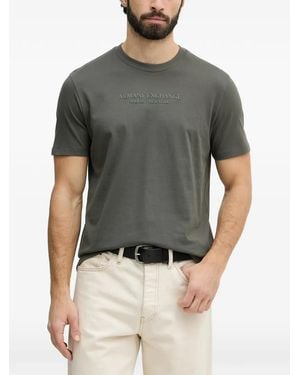 ARMANI EXCHANGE Logo-Embossed Cotton T-Shirt - Gray