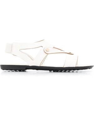 Tod's Leather Flat Sandals - White