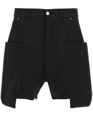 Rick Owens Stefan Cargo Frayed-Hem Shorts - Black