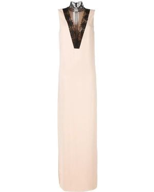 Lanvin Vestido Largo Con Efecto De Encaje - Blanco