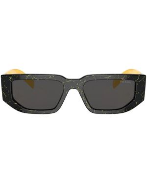 Prada Two-Tone Logo-Arm Sunglasses - Black